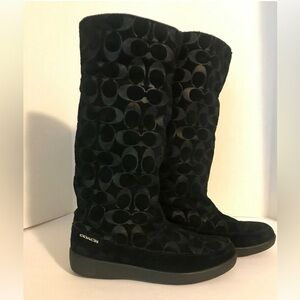 Coach Black Patterned Winter Boots